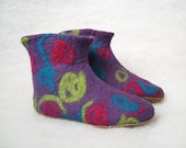 Felted boots,slippers Adult size Made to Order Purple Blue Pink Green