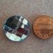 20mm Aquamarine Checker Board Round Flat Back Swarovski Crystal