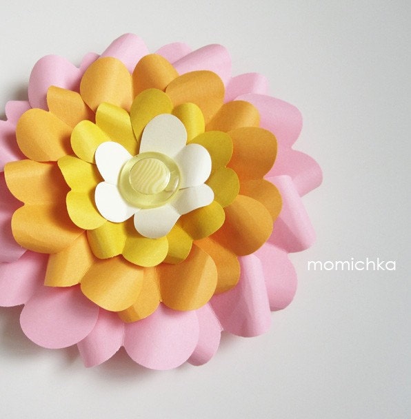 Bright Sunrise - I Heart Paper Flower - Hanging Wall Decoration