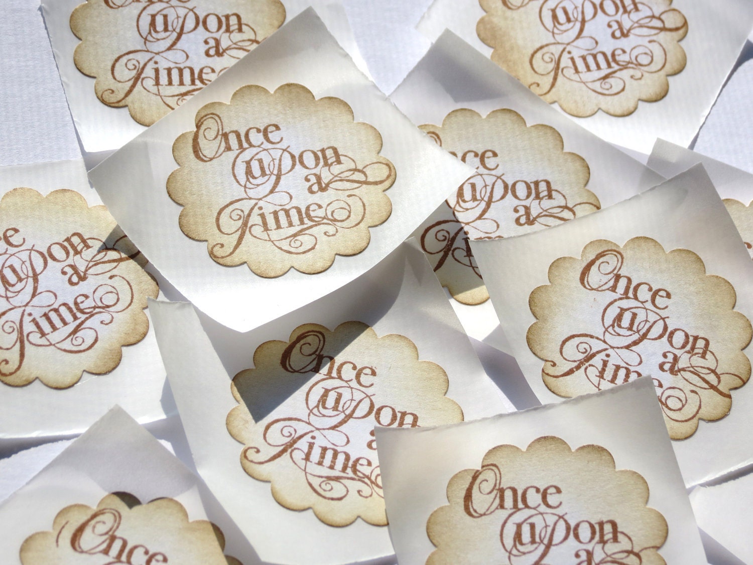 Once Upon a Time Vintage Style Handmade Stickers // Envelope Seals // Set of 50