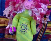 Muse Doll for NaNoWriMo Writers -  Ua-Zita Goddess of Protection and Watcher of the Universe - Primitive Handmade Cloth Goddess Doll - Spirit Doll - Wish Doll - Worry Doll - - Voodoo Doll --- FREE SHIPPING in the USA