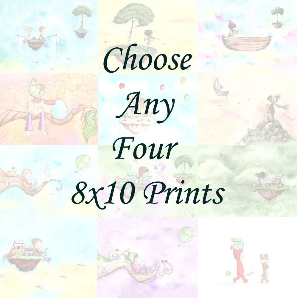 CHOOSE ANY FOUR 8x10 Prints from My Shop -  Art Print Set