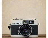 Vintage Camera Wall Art - Konica C35 - 8x8 Fine Art Photograph - Minimalist, Masculine Art - Vintage Love