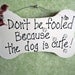 cute dog sign painted wood