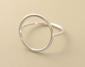 Open Circle Ring Sterling Silver Simple Geometric Ring