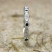 Hand Crafted Diamond and Blue Sapphire Shield & Round Bezel Wedding Ring in 14K White Gold Eternity Size 4.5