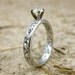 Custom Built Round Diamond Engagement Ring in 14K White Gold with Scrolls and 4 Prong Setting