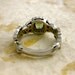 Custom Made Square Cushion Cut Green Sapphire Leaf Engagement Ring with Diamonds in 14K White Gold with Antiquing - Other Gems Available