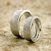 Personalized Pair of Concave Finger Print Wedding or Anniversary Rings in 14K White Gold Matte Size 11/8mm 5/5.5mm