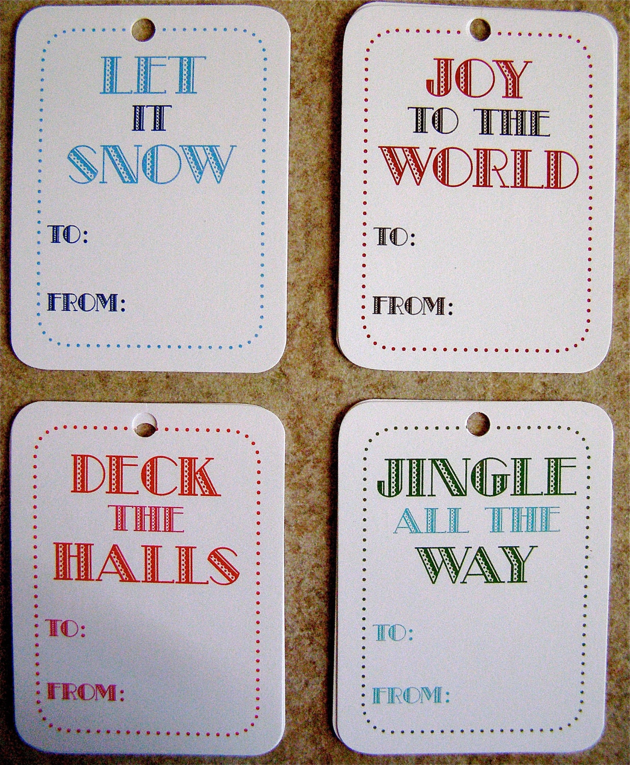 Christmas Carol Gift Tags - Set of 8