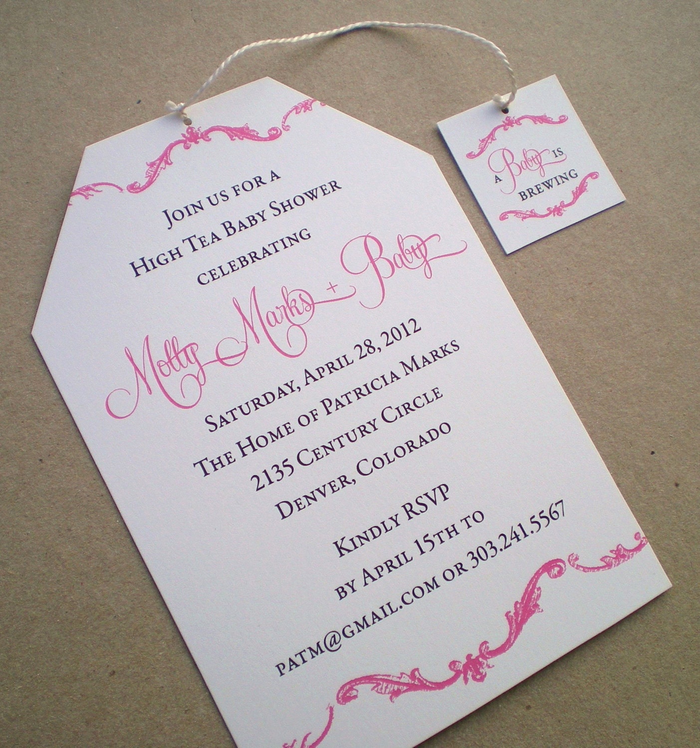 High Tea Baby Shower Invitation - Girl