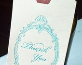 Thank You Note Tags - Vintage Letterpress on Manila Tags 4 pack