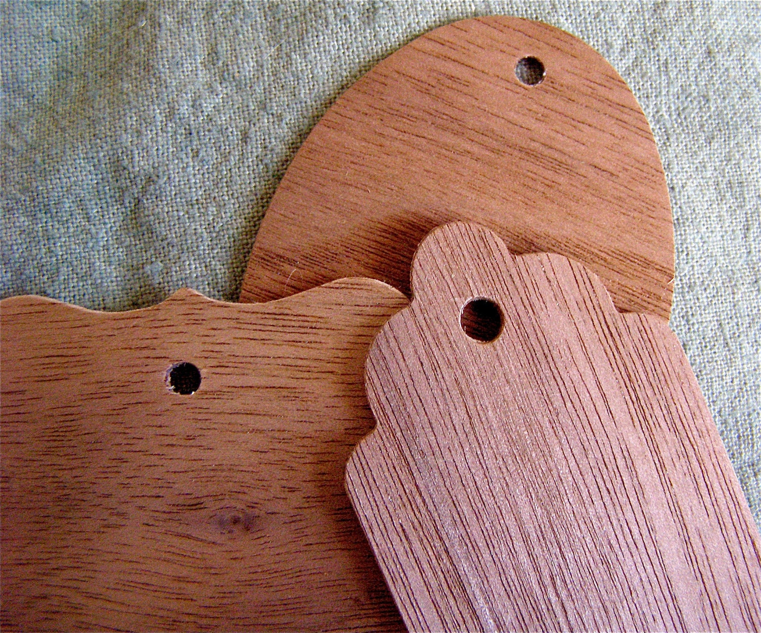 Wood Gift Tags - Vintage Die Cut - Set of 4