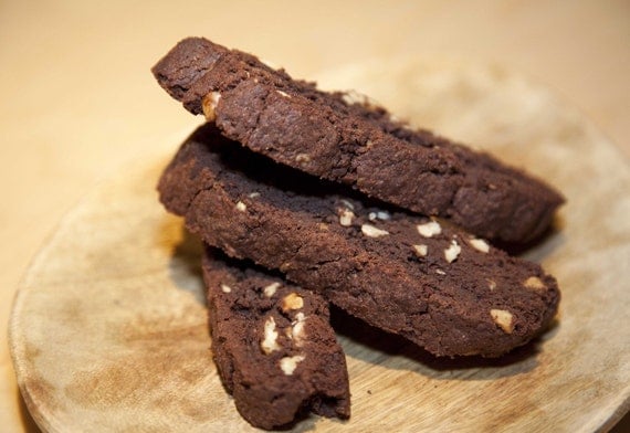 All Natural Scharfen Berger Dark Chocolate and Walnut Biscotti