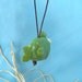 Funny smiling green fish - little hanging sculpture, home or office decoration