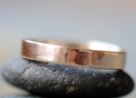 14k Gold Ring, Hammered 14k Gold Band, Unisex Ring, Man's
Ring by DalkullanJewelry