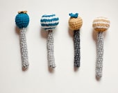 Crocheted Flower Brooch - Cotton and Wool. Playful Jewelry from My Little Garden - Made to Order - - OOAK