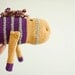 Crocheted Baby Toy for Baby Boys and Baby Girls  - Mustard Golden Violet Grey Brown Bamboo Cotton Wool - Made for Order - OOAK - The Horse