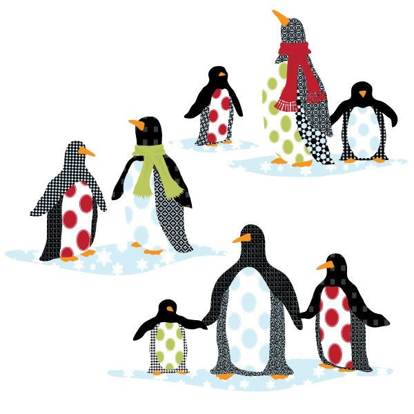 Patterned Penguins Wall Decals (Repositionable)