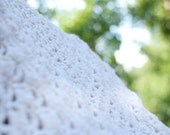 White, lacy diagonal afghan