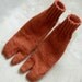 Hand knit Tabi Socks - Orange - Medium