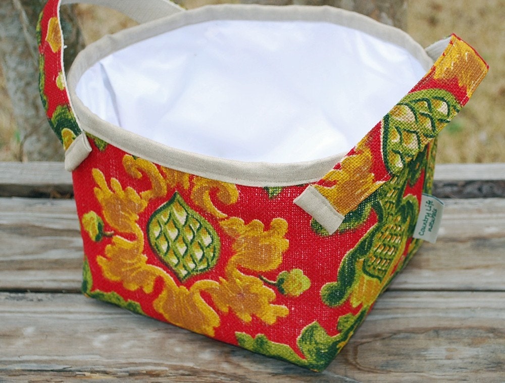Antique French Hessian Cozy Bowl with Food Safe Water Proof Lining