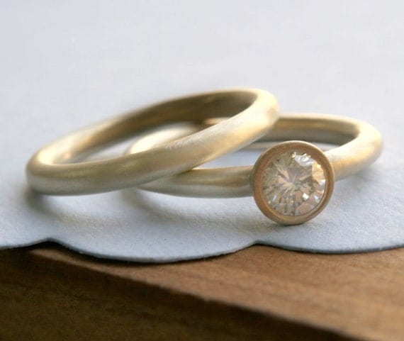 Recycle Gold Ring,  GIA Certified Diamond Ring, Diamond Ring, Engagement Ring. 1ct. Diamond Ring,Wedding Ring Set