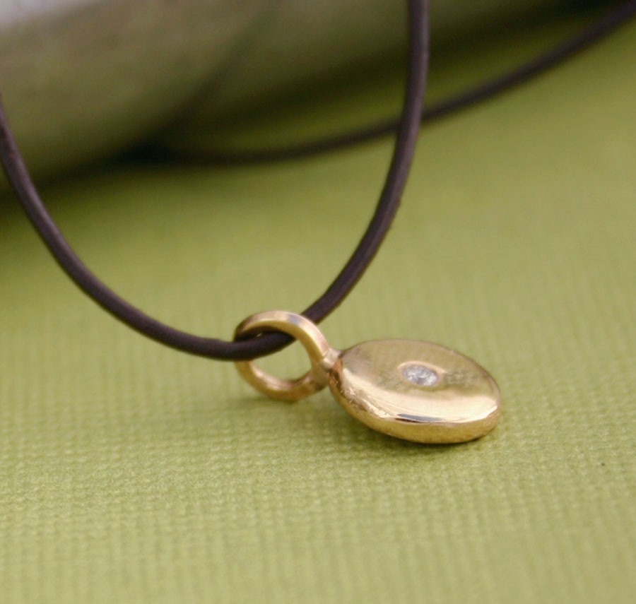 14K Gold Coin With Diamond