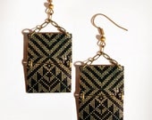 Fair Isle Brass Drop Earrings