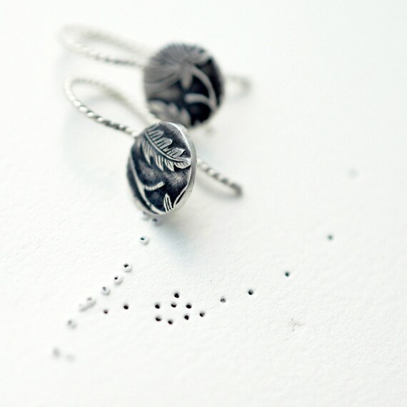 Victorian silver floral earrings
