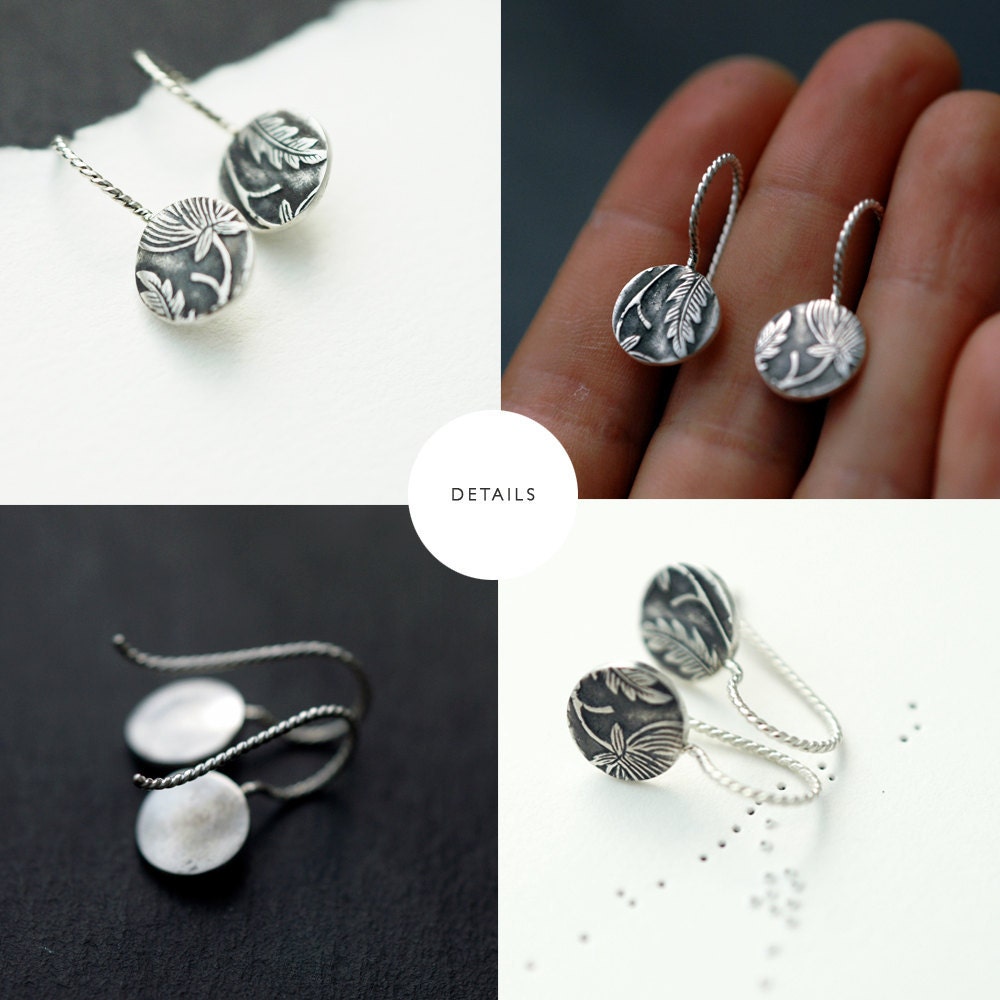 Victorian silver floral earrings