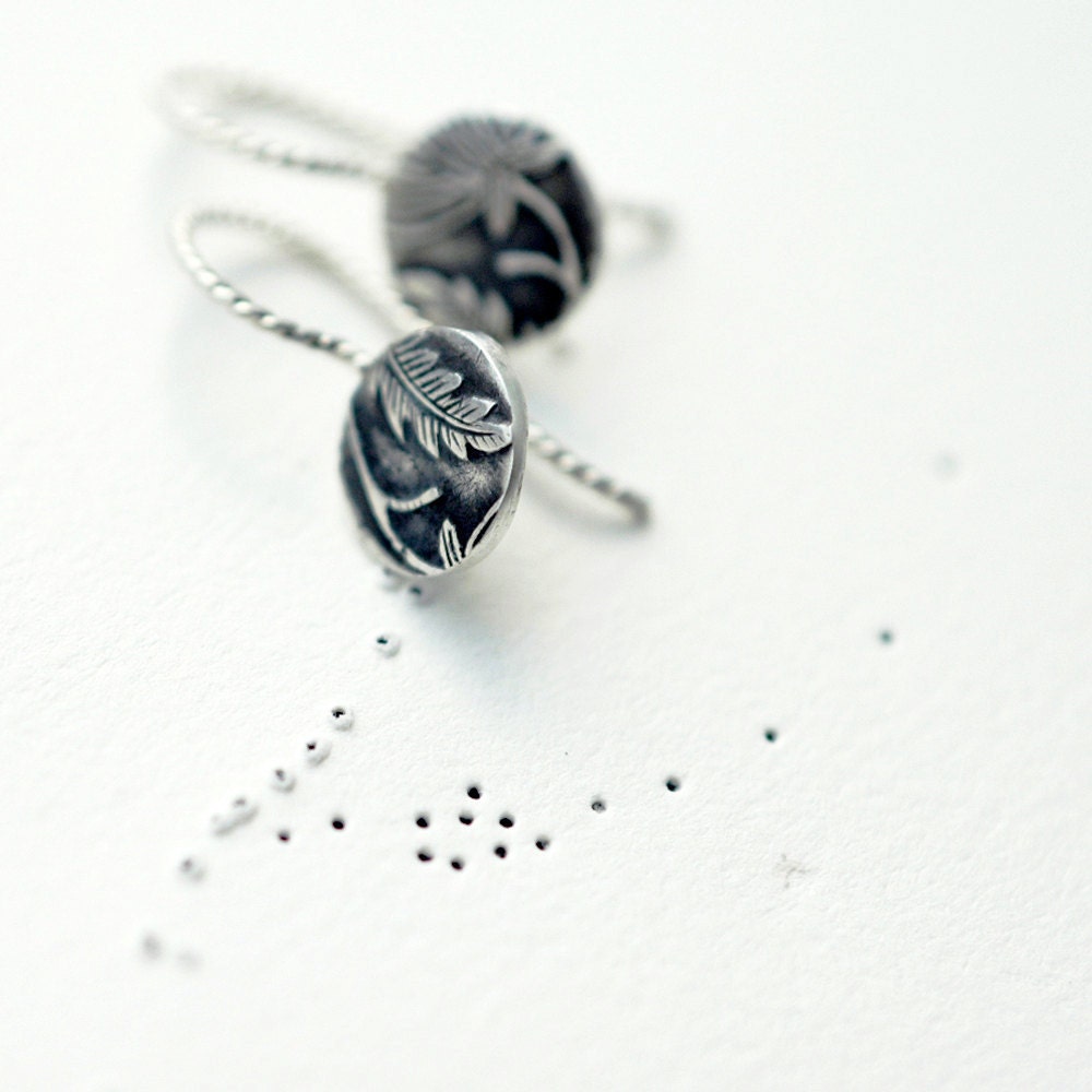 Victorian silver floral earrings