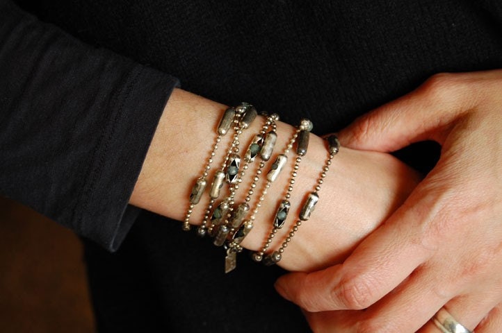 Aventurine Wrap,  Womens Sterling Silver Bangle Bracelet, Women's Cuff Bracelet, Semi Precious Stone, Bracelet, Necklace,  Ankle Wrap