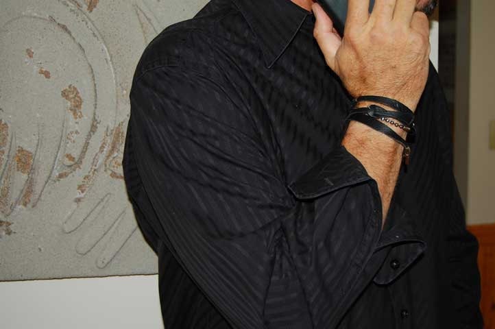 The Johnny Cash -  Leather Bracelet,  Wrap  Bracelet with Sterling Silver, Personalize, Women's, Men's