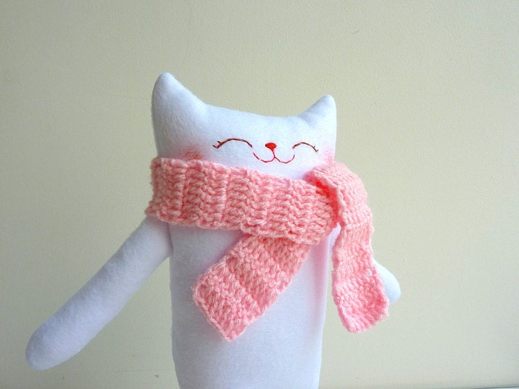 RESERVED FOR Melissa - Smiling Mr.White with Scarf - Etsy Project Embrace