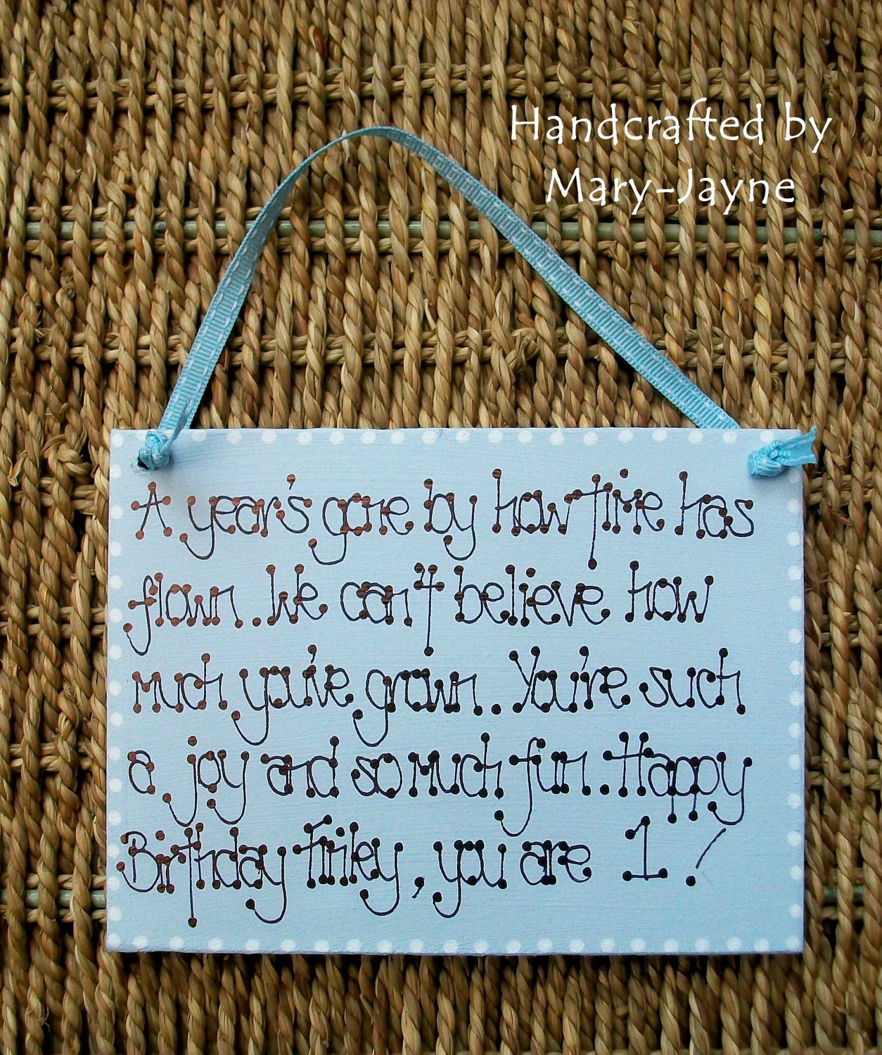Personalised -FIRST BIRTHDAY- Plaque Boy Girl Sign 1st Baby Special