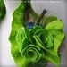 Bolero, Wrap, Capelet, Absinthe, Green Fairy Bridal Felted, LA FEE VERTE Chartreuse,Three Roses, Peacock Corsage Saint Patrick's Day