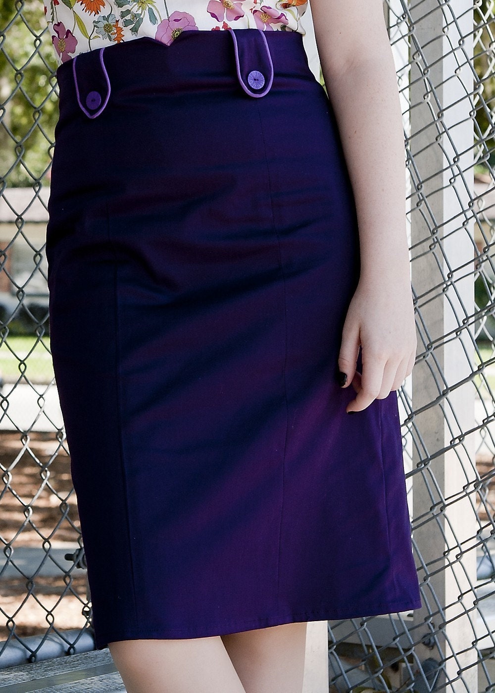 high waist Pencil skirt custom and handmade in your size and color - VIRGINIA style