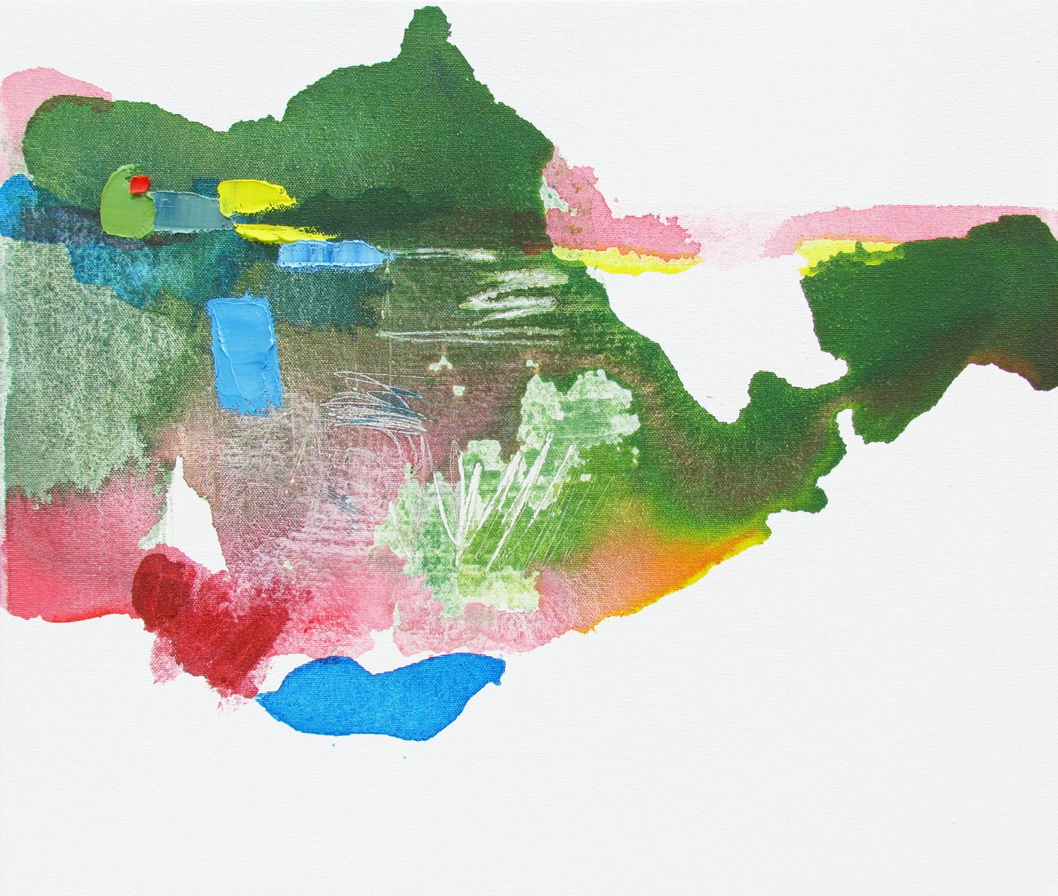 Bold Abstract Landscape Painting, 17 x 20", original fine art