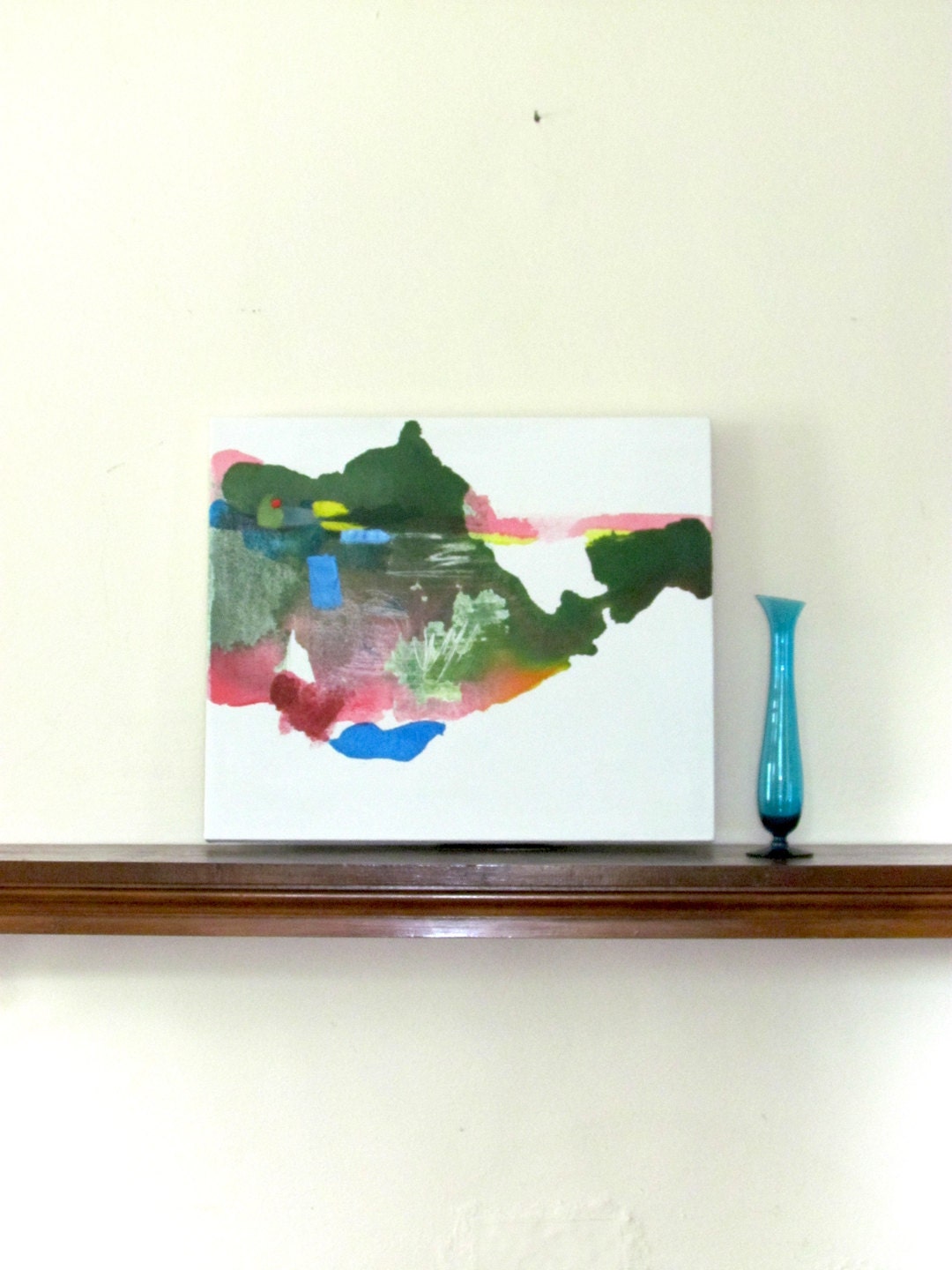 Bold Abstract Landscape Painting, 17 x 20", original fine art