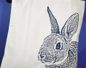 Year of the Rabbit Tote Bag in Navy