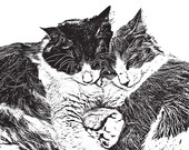 DOUBLE TROUBLE - 11x14 Custom Pet Portrait with TWO of Your Pets