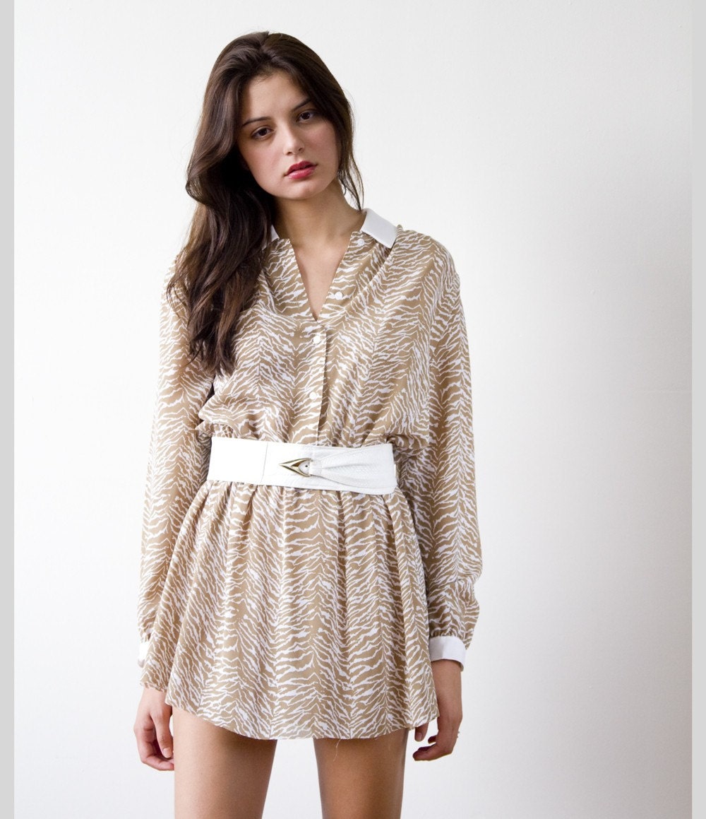 70s/ 80s ZEBRA PRINT mini dress