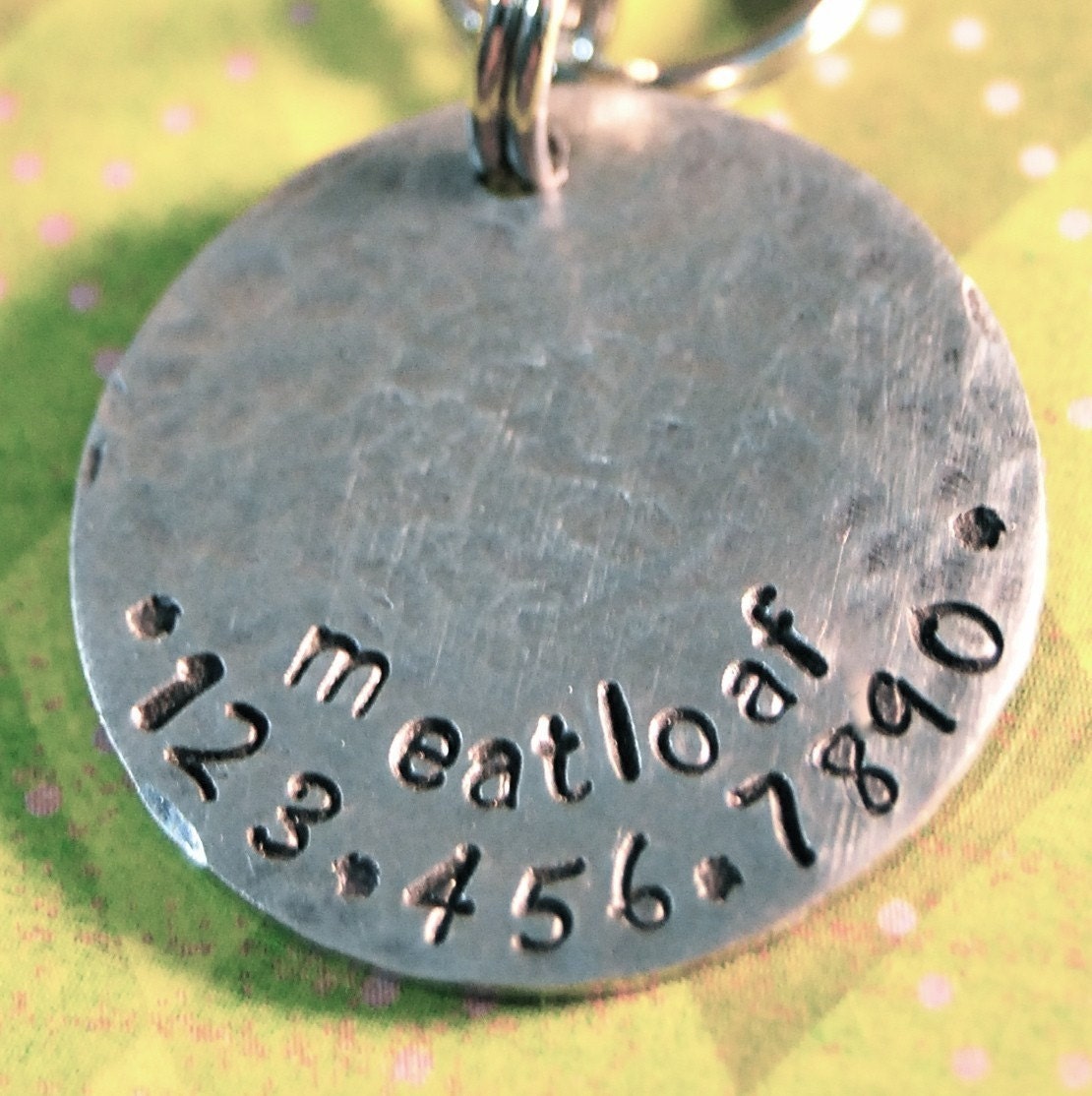 Super Sturdy Hammered Aluminum Pet tag Front and Back can be stamped