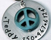 Super Sturdy Pet tag with a PERFECT Turquoise dangly