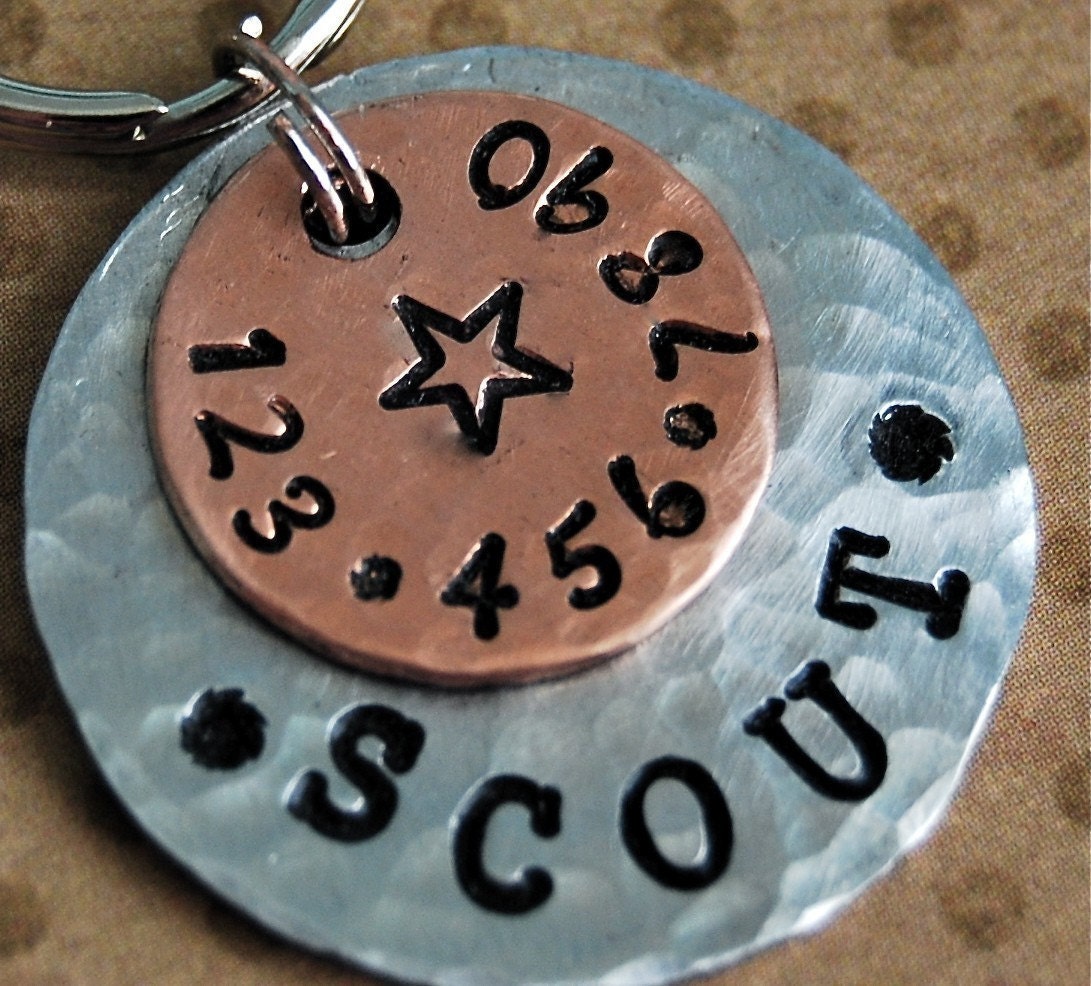 Custom Pet id tag / Hammered Double disc Star
