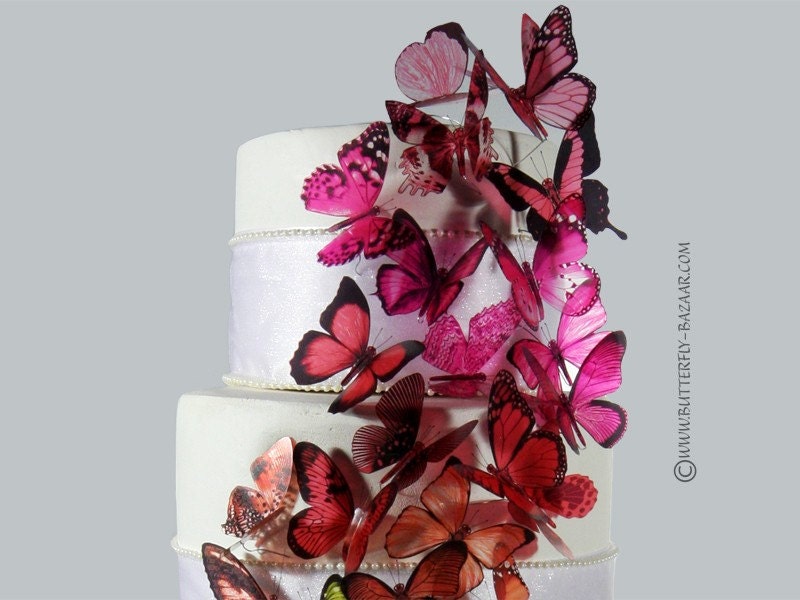 45x 3D Transparent Butterfly Rainbow like Martha Wedding Cake Topper Weddings Decoration Made in the USA