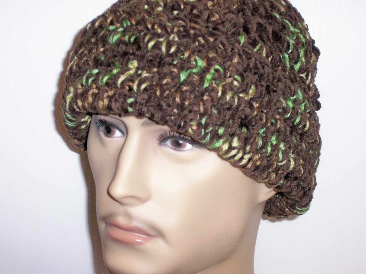 BATTLE BROWN Hat Witchy Warm Handmade Crochet Suede Snowboard Ski Toque