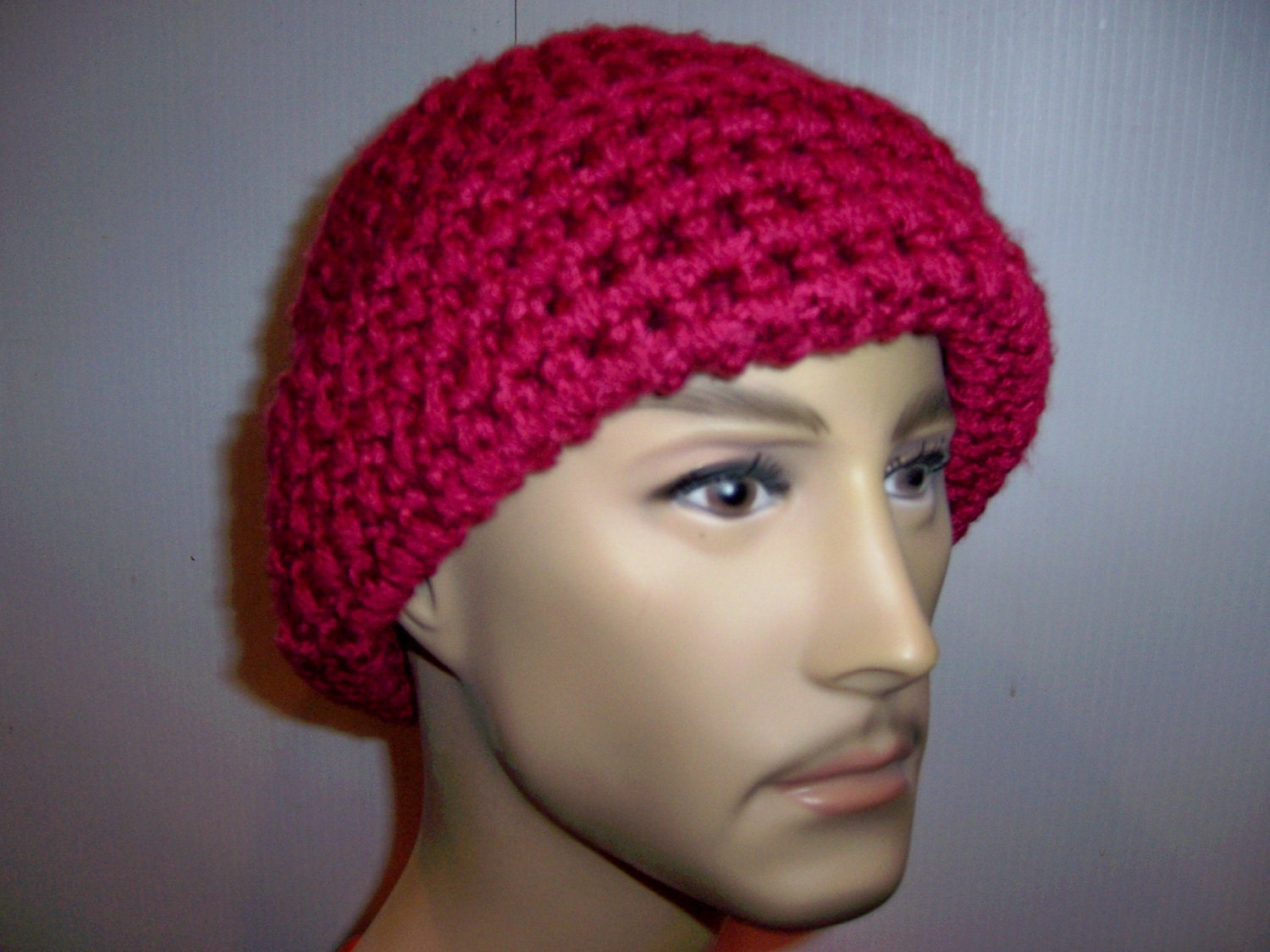 BURGUNDY BRANDY Hat Witchy Warm Handmade Crochet Snowboard Ski Toque
