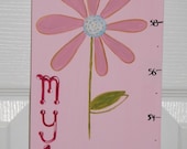 Daisy Garden Hand Painted Canvas Growth Chart.